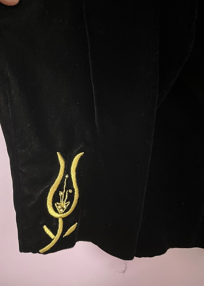 İşli kadife etek-ceket takım - Görsel 3