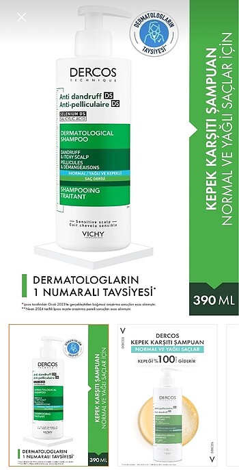 LA ROCHE POSAY kepek karşıtı şampuan
