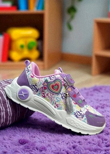 Mor Renkli Kız Çocuk Spor Ayakkabı - Görsel 2