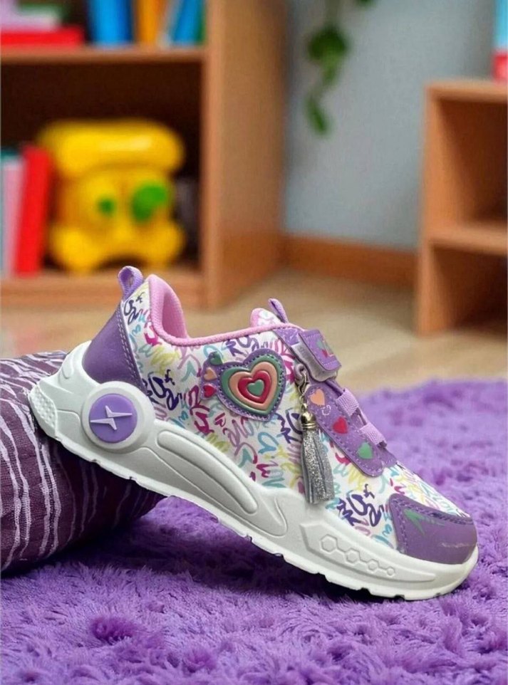 Mor Renkli Kız Çocuk Spor Ayakkabı - Görsel 2
