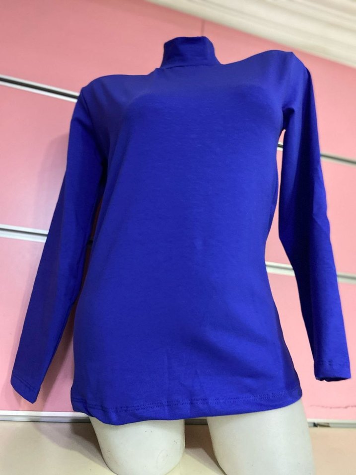 Mor Yüksek Yaka Kadın Sweatshirt - Görsel 4
