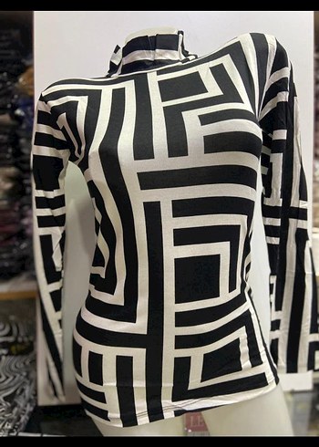 Zebra Desenli Uzun Kollu Kadın Bluz - Görsel 2