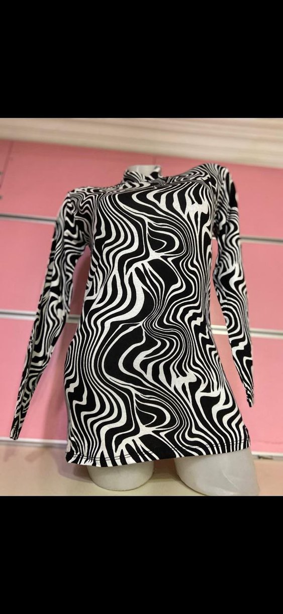 Zebra Desenli Uzun Kollu Kadın Bluz - Görsel 4