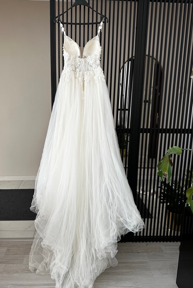 Straplez A Kesim Bohem Gelinlik - Görsel 3