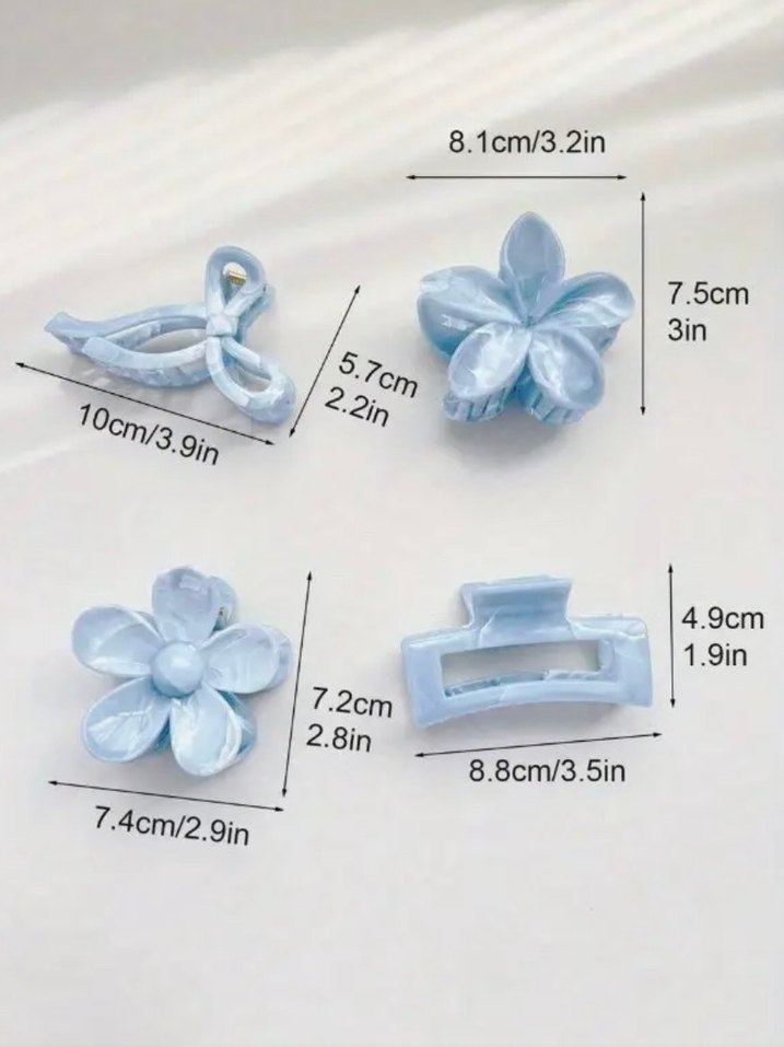 Mavi Pastel Bohem Kadın Saç Tokaları - Görsel 2