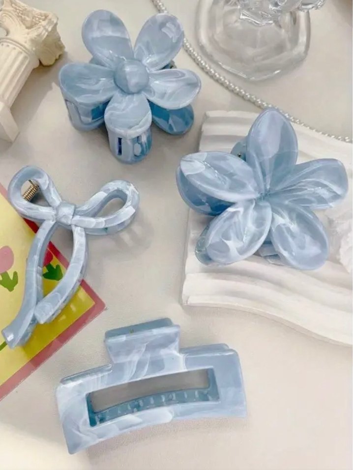 Mavi Pastel Bohem Kadın Saç Tokaları - Görsel 3