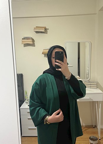 Diğer Uzun Yeşil Kadın Kimono Ceket