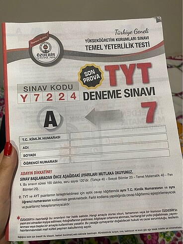TYT DENEME SINAVI-Özdebir Yayınları