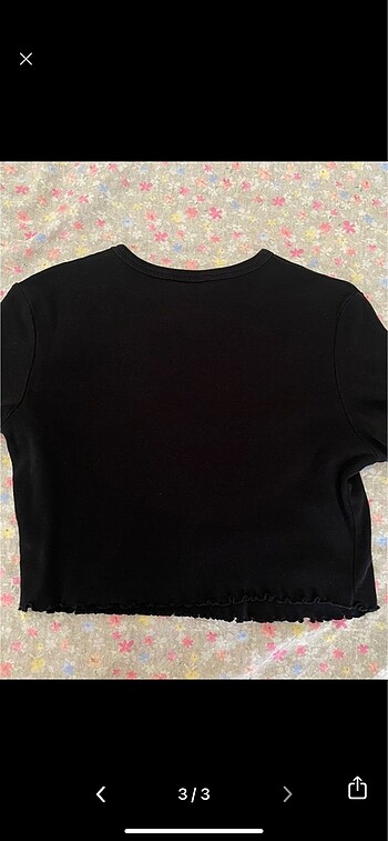 m Beden desenli crop bluz