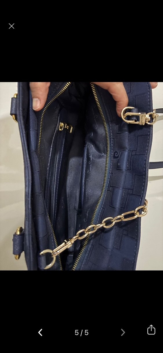 Lacivert Süet Tokalı Kadın Çanta - Görsel 3