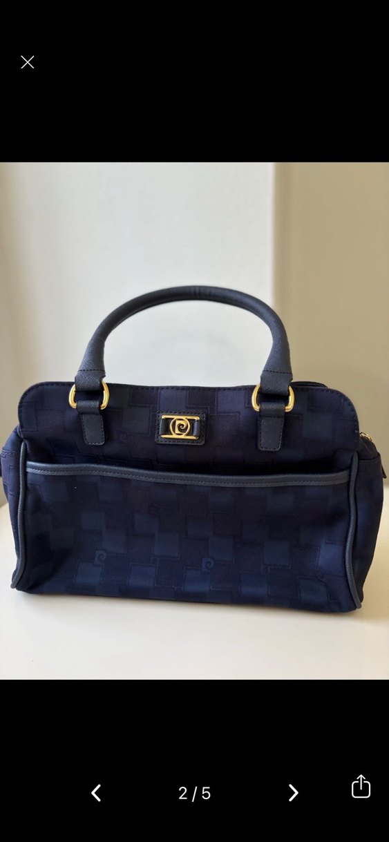 Lacivert Süet Tokalı Kadın Çanta - Görsel 2