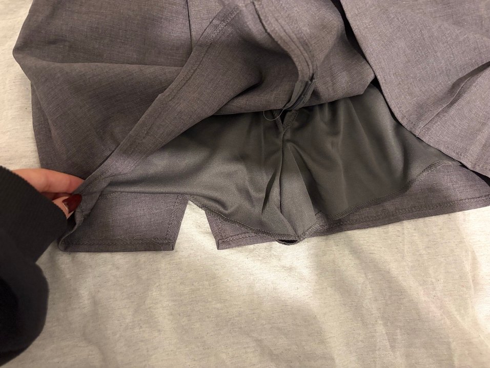 Drapeli Kahverengi Mini şortlu etek - Görsel 3