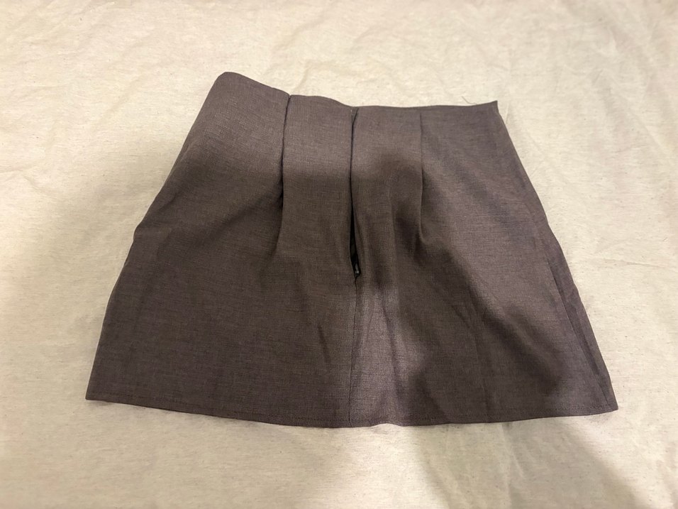 Drapeli Kahverengi Mini şortlu etek - Görsel 2