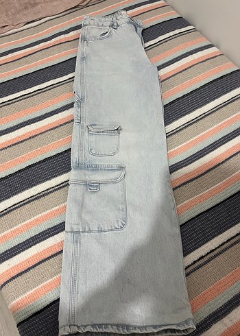 34 Beden Buz mavisi kargo pantolon