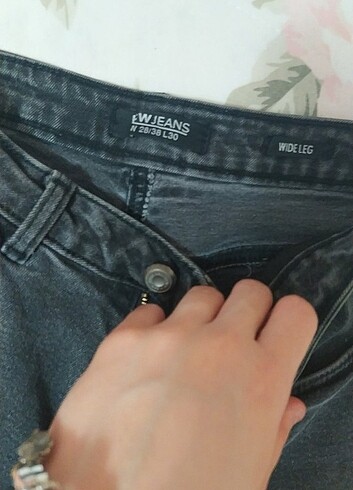 l Beden siyah Renk Jean Kadın Wide Leg
