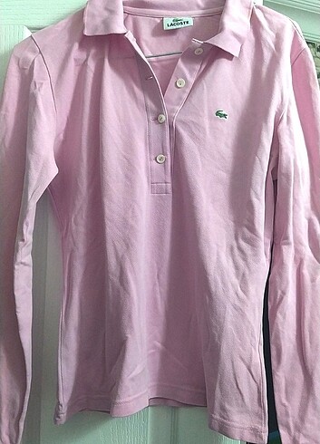 Lacoste Kadın Slim Fit Uzun Kollu Pembe Polo