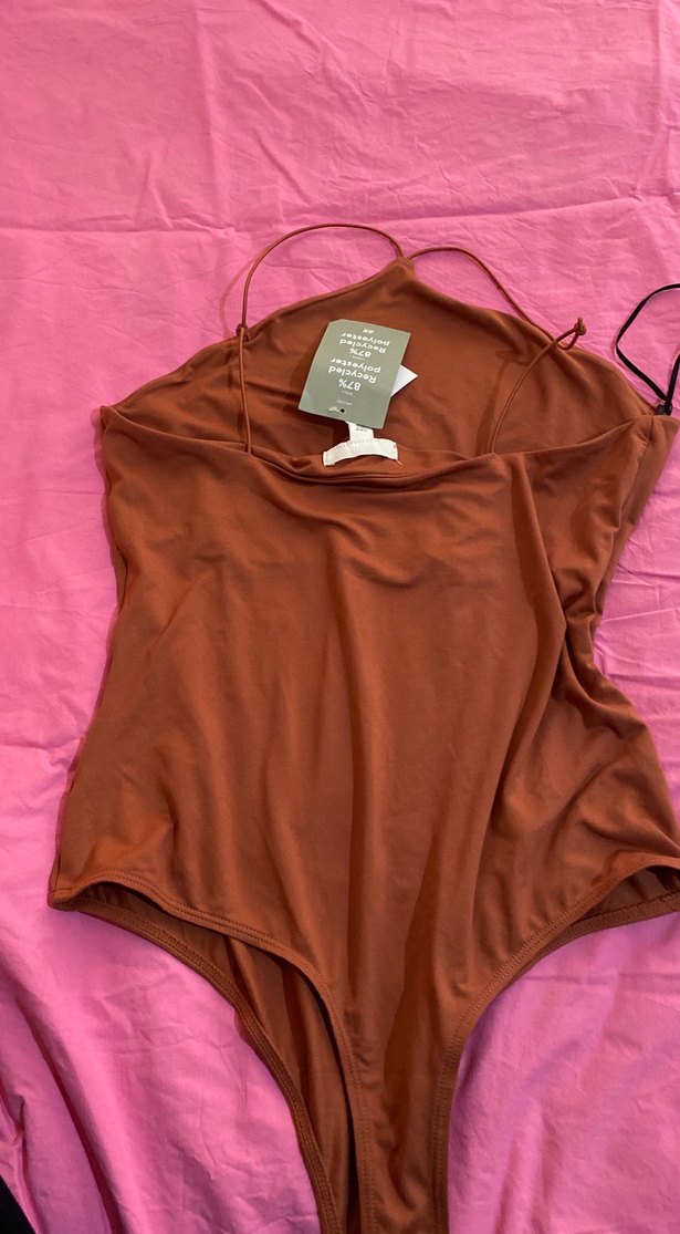 Kahverengi Strappy Kadın body - Görsel 2