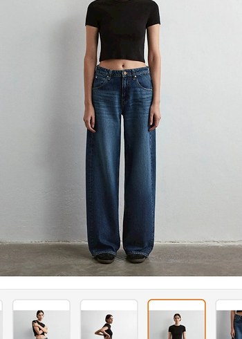 Lacivert Bol Kesim Kadın Denim Pantolon