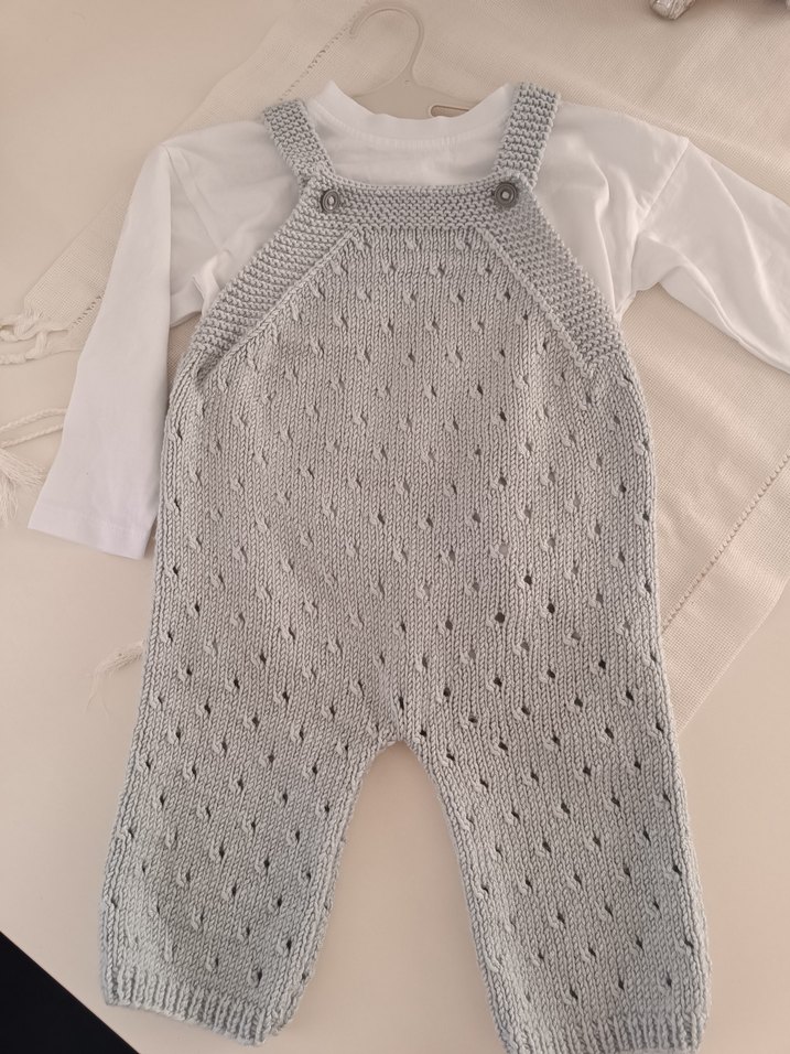 Gri bebek Örgü Tulum - Görsel 3