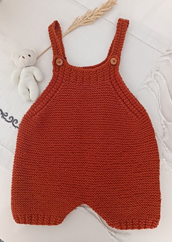 Kahverengi Örgü Bebek  Tulum 12-18 ay - Görsel 2