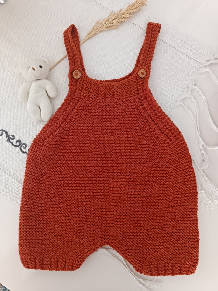 Kahverengi Örgü Bebek  Tulum 12-18 ay - Görsel 2