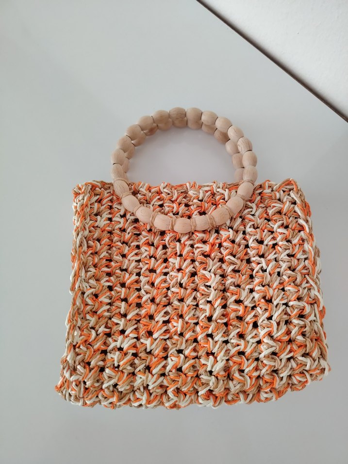 Boncuklu Örgü Bohem Kadın Çantası - Görsel 2
