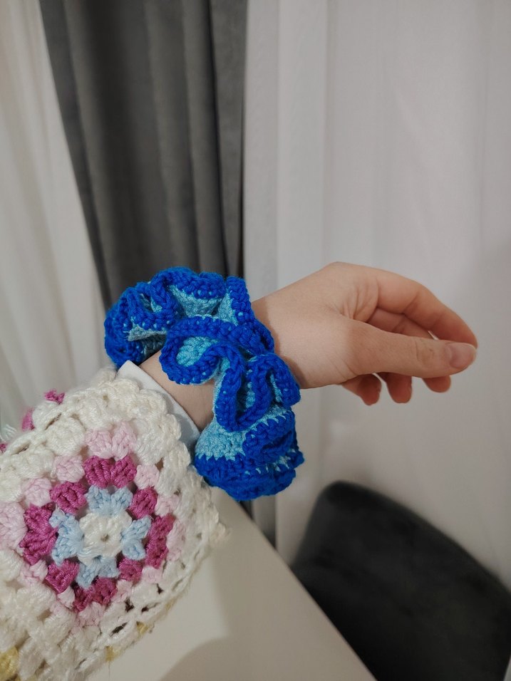 Renkli Örgü Fırfırlı Saç Tokası Seti - Görsel 2