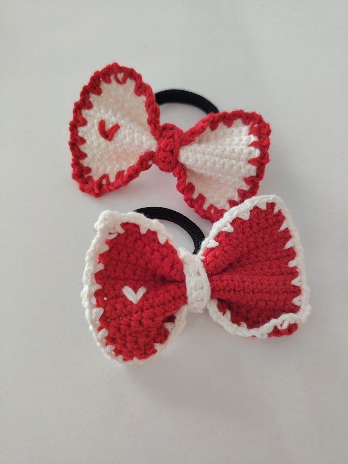 Nakışlı Kırmızı Fiyonk Saç Tokası - Görsel 2