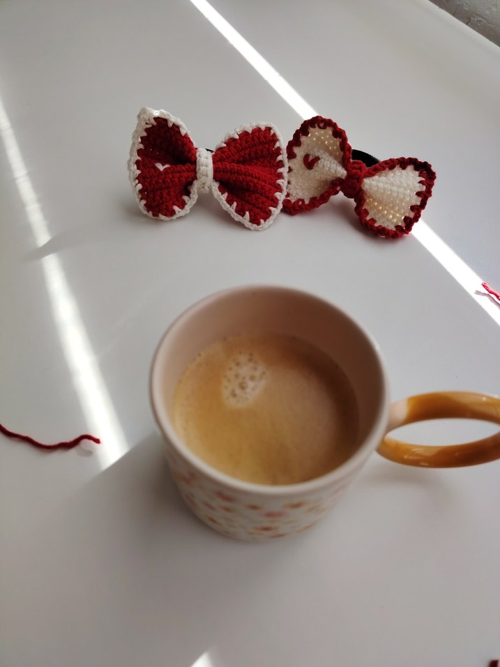 Nakışlı Kırmızı Fiyonk Saç Tokası - Görsel 3