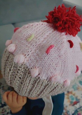 Bebek cupcake Örgü Bere - Görsel 2