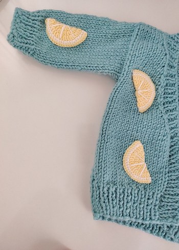 Nakışlı Kız Örgü Hırka - Görsel 2