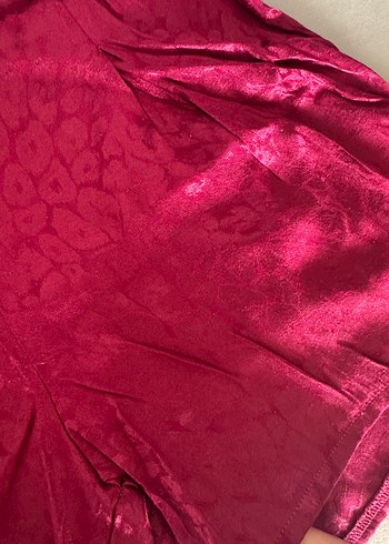 m Beden bordo Renk Bordo Parlak Mini Strappy Elbise SUWEN