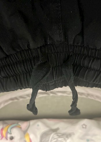 Bershka Kadın Siyah Beli Bağlamalı Keten Pantolon - Görsel 3