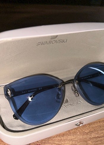 Swarovski Kadın Mavi Parlak Gözlük - Görsel 2