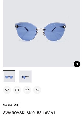 Swarovski Kadın Mavi Parlak Gözlük - Görsel 11