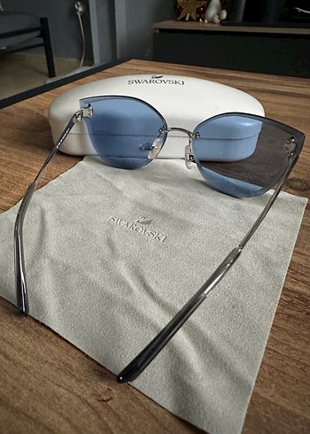 Swarovski Kadın Mavi Parlak Gözlük - Görsel 9