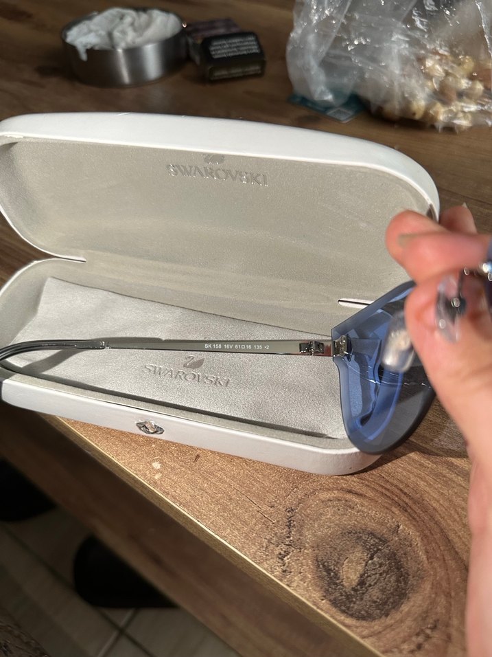 Swarovski Kadın Mavi Parlak Gözlük - Görsel 3