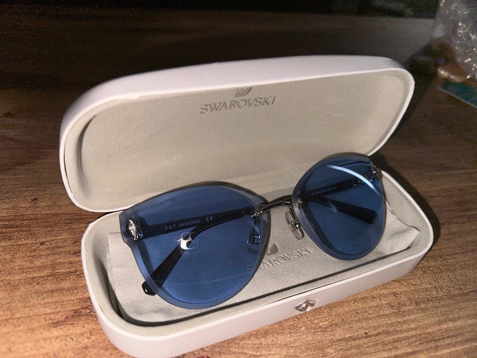 Swarovski Kadın Mavi Parlak Gözlük - Görsel 2
