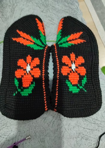 Nakışlı Örgü Kadın patik