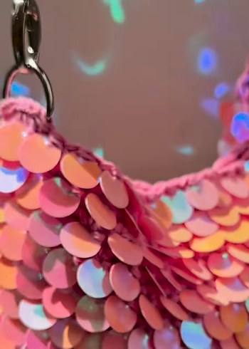 Diğer Pullu Pembe Retro Kadın Çantası