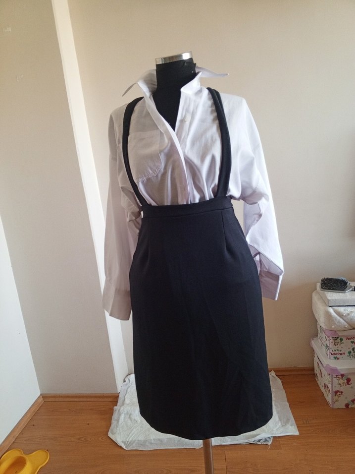 Midi Boy Siyah Hamile Etek - Görsel 2