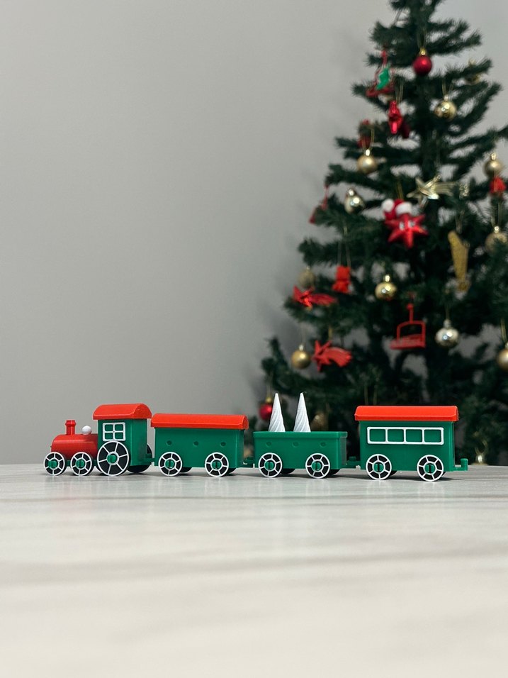 Renkli Plastik Oyuncak Tren Seti Yılbaşı Hediye Hediyelik - Görsel 4