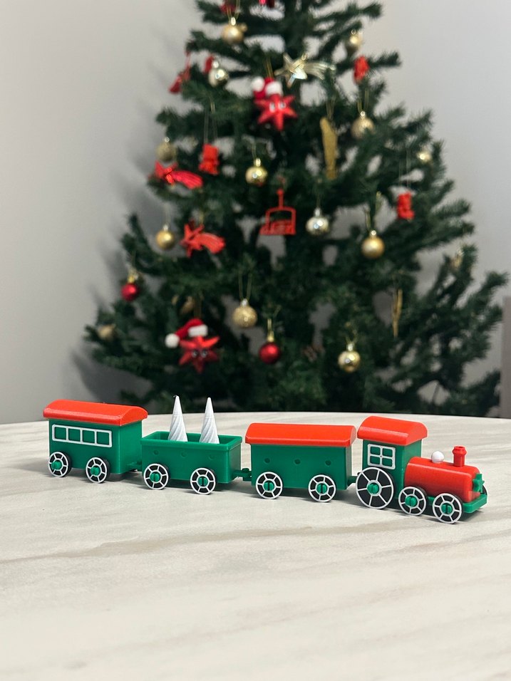 Renkli Plastik Oyuncak Tren Seti Yılbaşı Hediye Hediyelik - Görsel 5