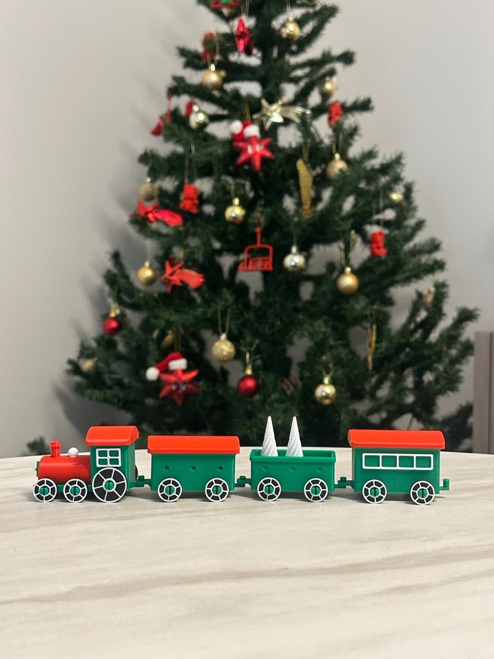 Renkli Plastik Oyuncak Tren Seti Yılbaşı Hediye Hediyelik - Görsel 2