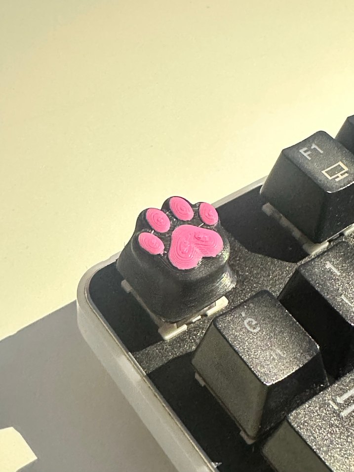Renkli Siyah Pembe Kedi Patisi Tasarımlı Gaming Klavye Tuşu - Görsel 2