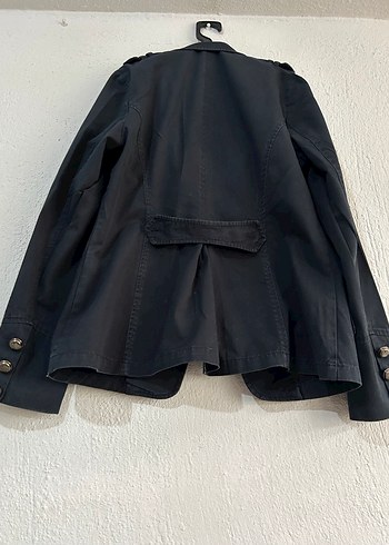 Düğmeli Siyah Kot Ceket - Görsel 3