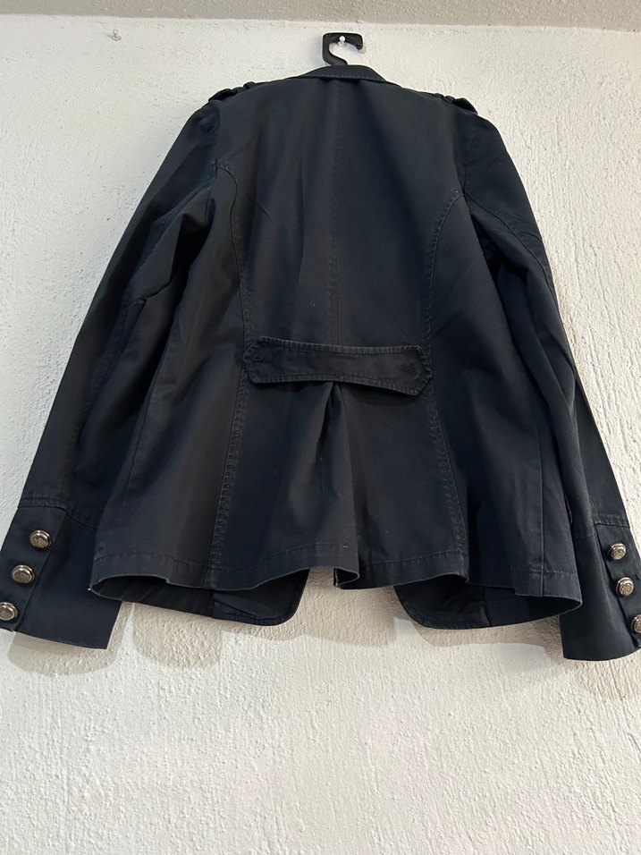 Düğmeli Siyah Kot Ceket - Görsel 3