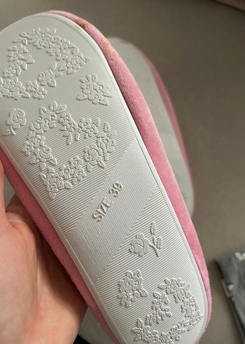 Pembe Kadın Ev Terliği Fiyonklu - Görsel 2