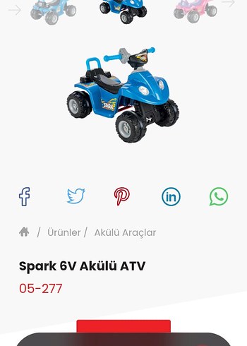 Spark 6V Mavi Akülü ATV