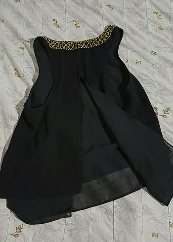 Siyah İşlemeli Drapeli Straplez Bluz - Görsel 2